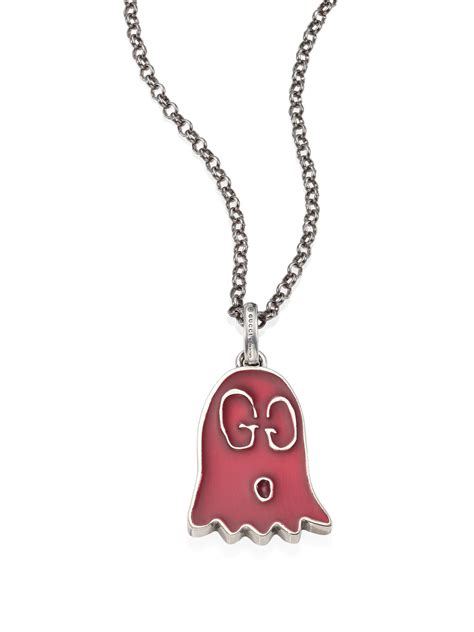 gucci ghost bar necklace|gucci ghost necklace pendant pink.